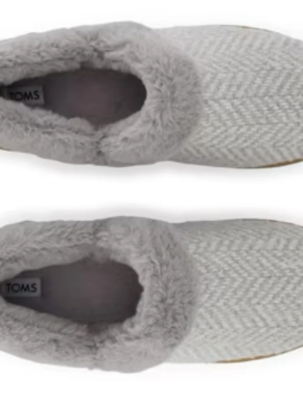 Toms Women's Gray Faux-Fur Cuff Slip-On Slippers - Picture 6 of 10